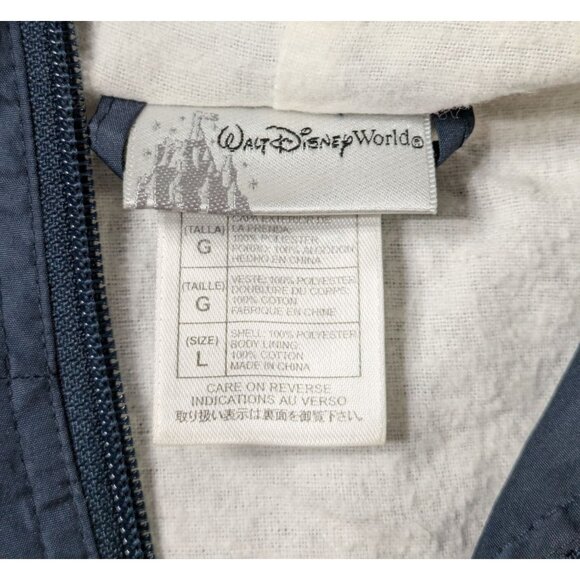 Disney World WDW Navy Blue Windbreaker Jacket Reflective Stripe Mickey Patch - Picture 5 of 9